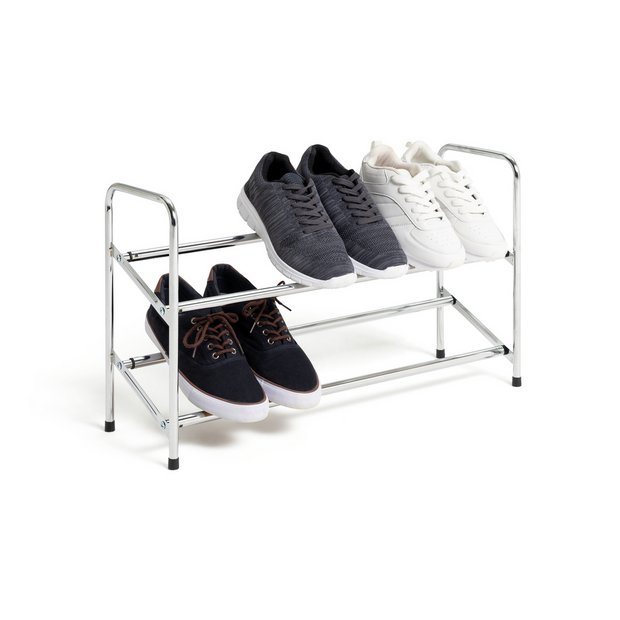 Buy Argos Home 2 Tier Extending Shoe Rack Chrome Shoe storage