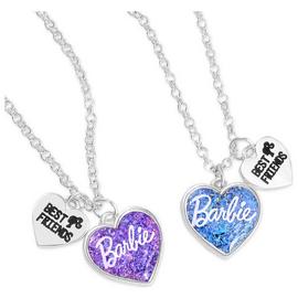 Barbie Silver Plated Best Friends Pendant Necklace Set of 2