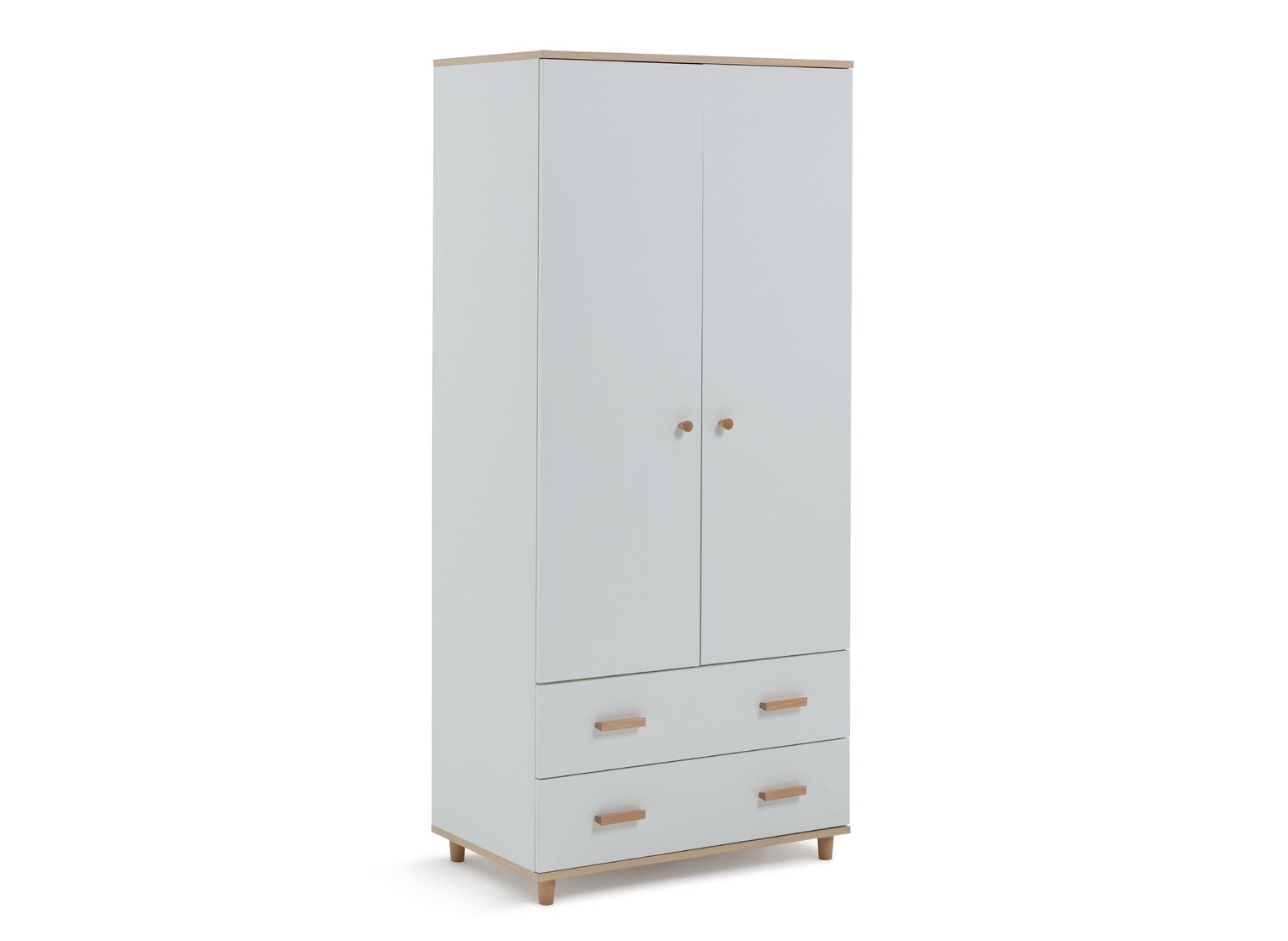 Habitat Kids Melby 2 Door 2 Drawer Wardrobe - White & Acacia