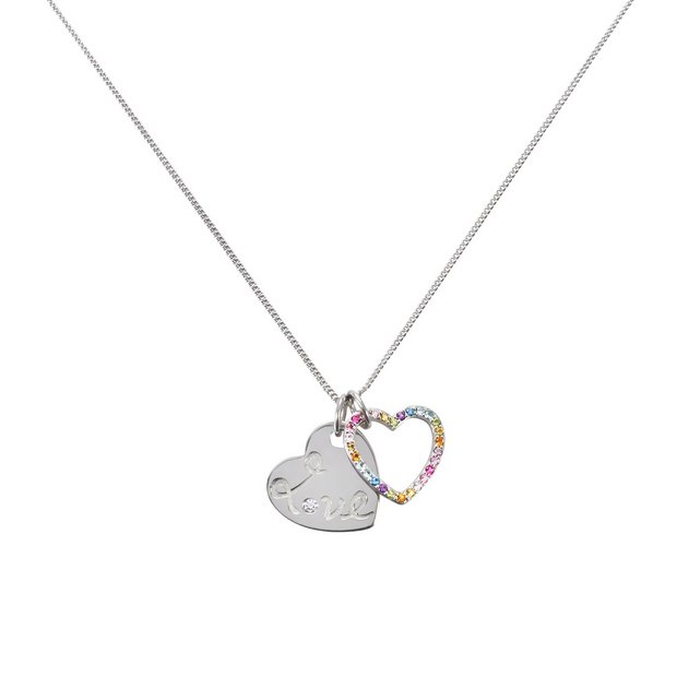 Necklaces S Rainbow Heart Pendant Women Necklace Stainless Steel