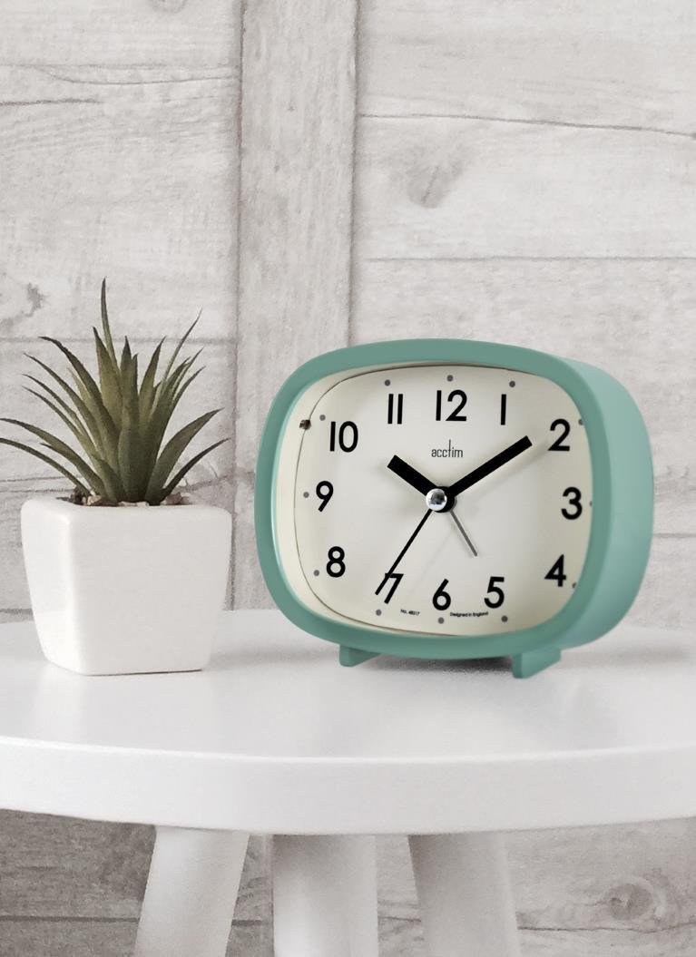 Acctim Hilda Retro Shaped Alarm Clock - Green