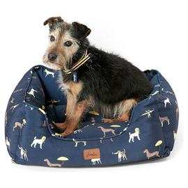 Joules Sleeping Dogs Print Dog Box Bed