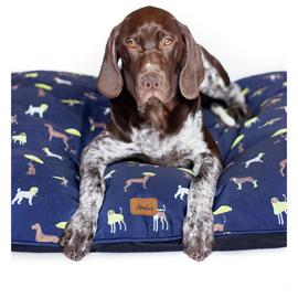 Joules Sleeping Dogs Print Dog Mattress - Large 