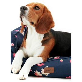 Joules Iconic Floral Print Box Dog Bed
