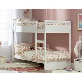 Habitat Rico Single Bunk Bed and 2 Kids Mattress - White