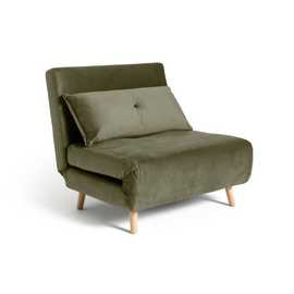 Habitat Roma Single Velvet Chairbed - Sage Green