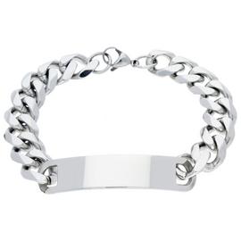 Silver Plated Men's Personalised Curb ID Bracelet