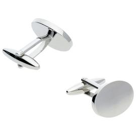 Silver Plated Men's Personalised Oval Cufflinks