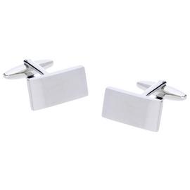 Silver Plated Men's Personalised Rectangle Cufflinks