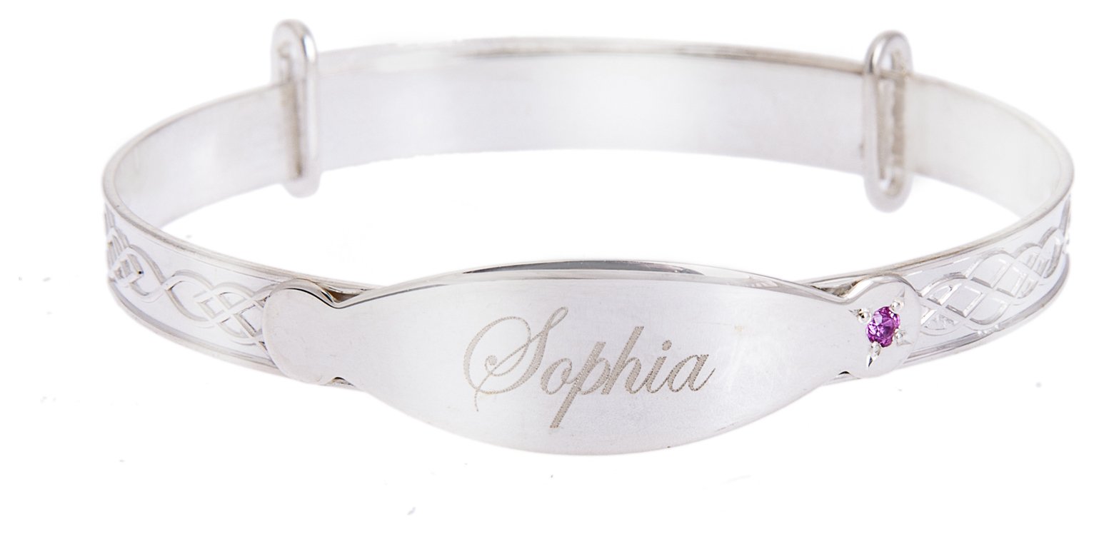 Revere Kid's Sterling Silver Personalised Baby Bangle