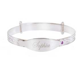 Revere Kid's Sterling Silver Personalised Baby Bangle