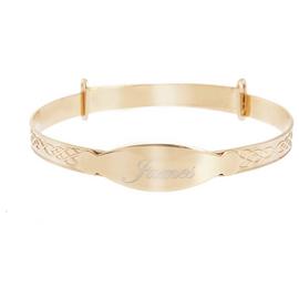9ct Gold Plated Sterling Silver Kid's Personalised ID Bangle
