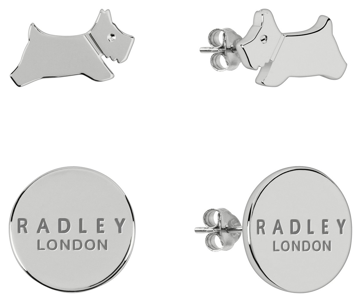 Radley Silver Coloured Dog Stud Earrings - Set of 2
