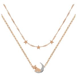 Radley 18ct Rose Gold Plated Silver Moon and Star Necklace