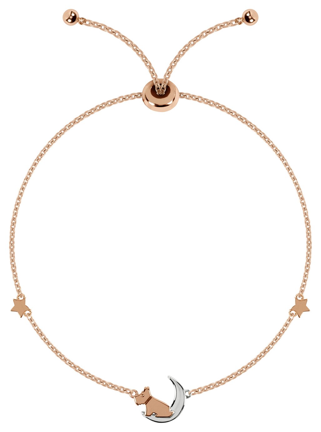 Radley 18ct Rose Gold Silver Plated Moon and Star Bracelet