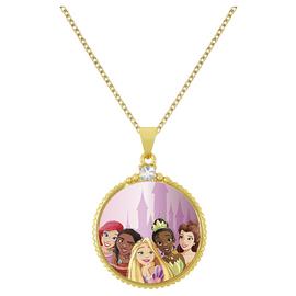 Disney Princess Gold Plated Circle Pendant Necklace