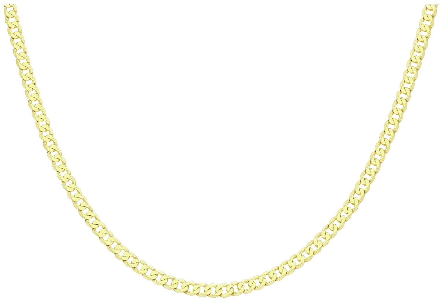 Revere 9ct Yellow Gold Italian Diamond Cut Curb Chain