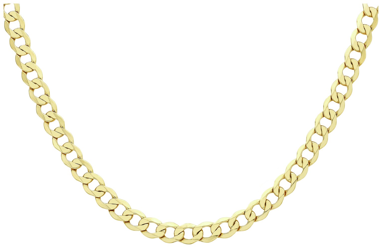 Revere 9ct Yellow Gold Italian Diamond Cut Curb Chain