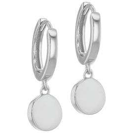Sterling Silver Personalised Disc Charm Hoop Earrings