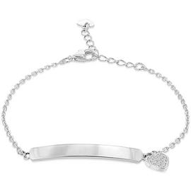 Sterling Silver Personalised Heart Charm ID Bracelet