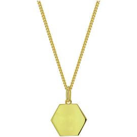 18ct Gold Plated Silver Personalised Hexagon Pendant