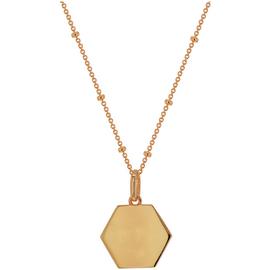 18ct Rose Gold Plated Silver Personalised Hexagon Pendant