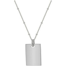 Sterling Silver Personalised Rectangle Tag Pendant Necklace