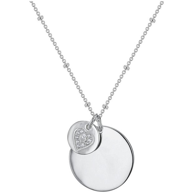 Argos silver online heart necklace