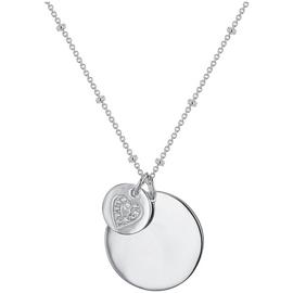 Sterling Silver Personalised Heart Disc Pendant Necklace