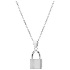 Sterling Silver Personalised Padlock Pendant Necklace