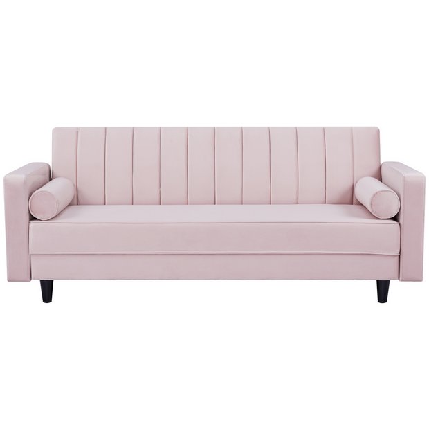 Buy Habitat Preston Clic Clac Velvet Sofa Bed - Pink | Sofa beds | Argos