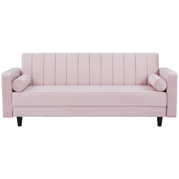 Buy Habitat Preston Velvet 3 Seater Clic Clac Sofa Bed - Pink | Sofabeds |  Habitat