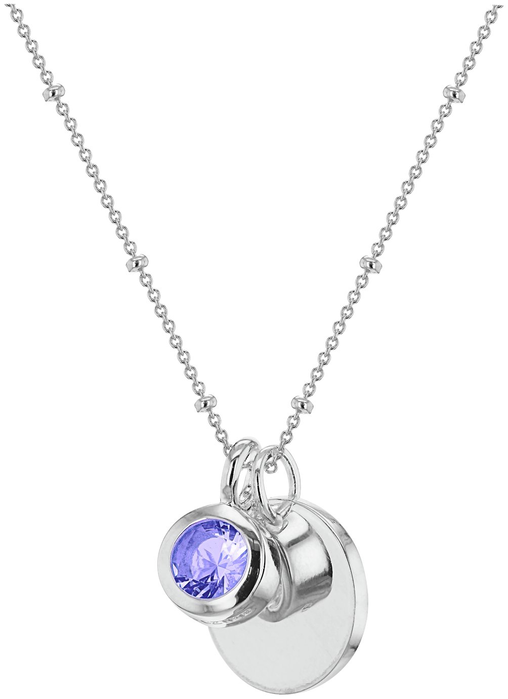Revere Sterling Silver Personalised Pendant - June