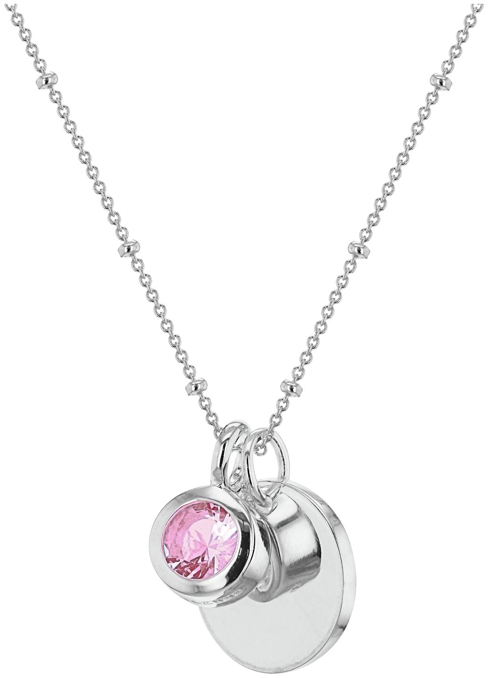 Revere Sterling Silver Personalised Pendant - October