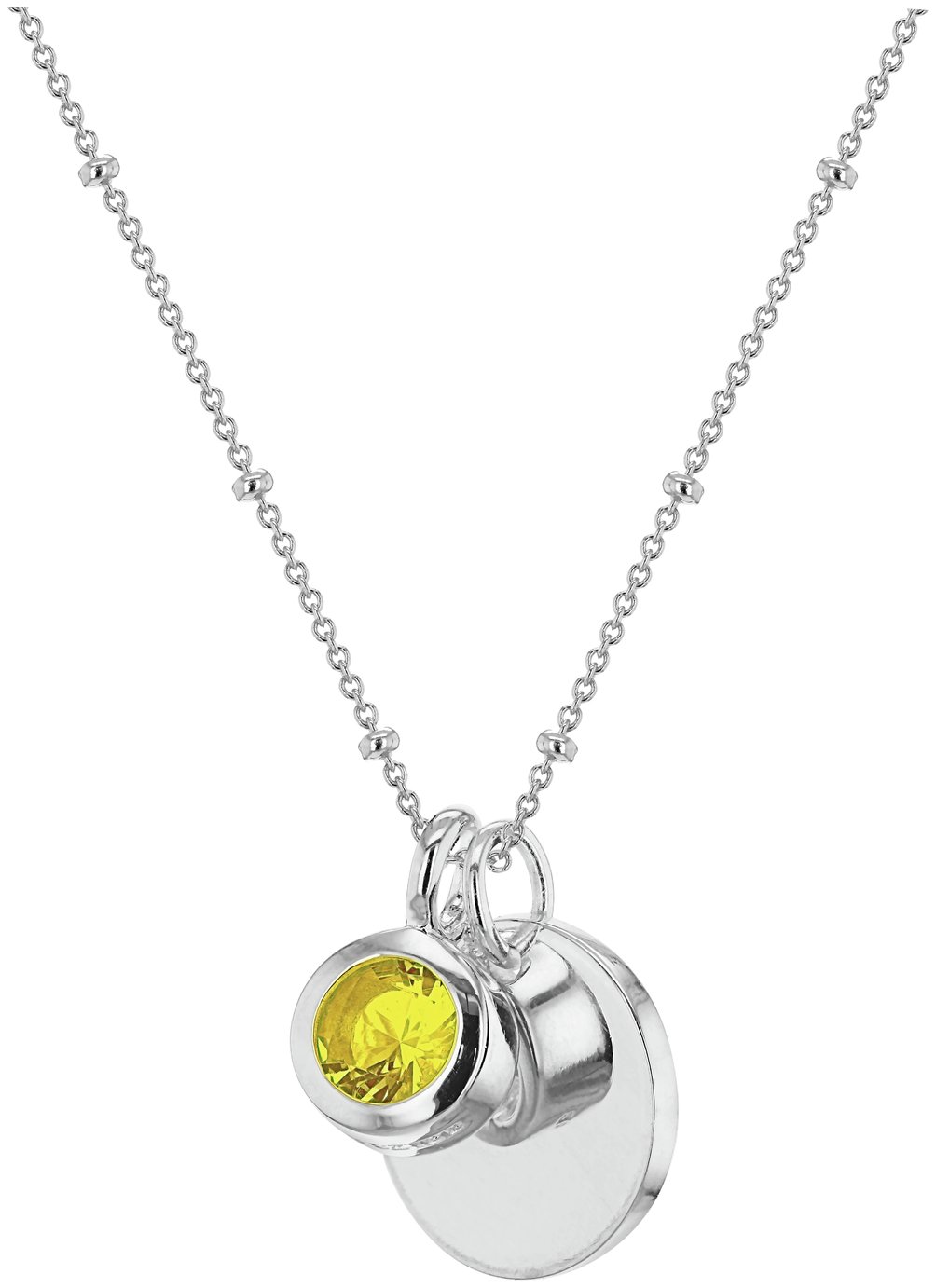 Revere Personalised Cubic Zirconia Pendant-Nov