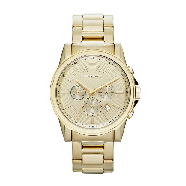 Buy Armani Exchange Men's Gold Stainless Steel Bracelet Watch | Men's  watches | Argos