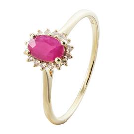 Revere 9ct Gold 0.08ct Diamond and Ruby Engagement Ring - N