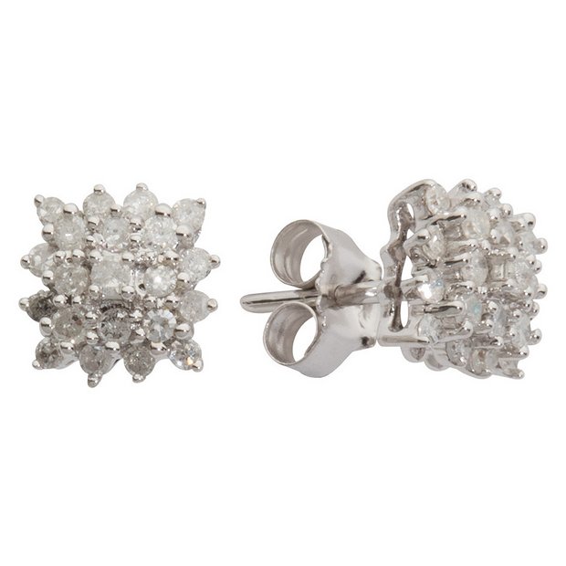 Argos white outlet gold earrings