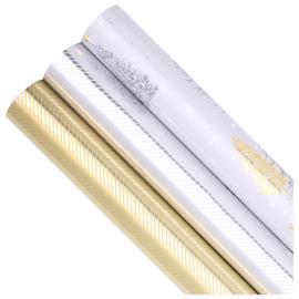 Habitat 3x3m Rolls of Christmas Wrapping Paper-Silver & Gold