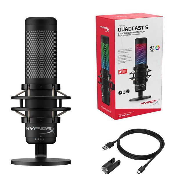 Buy HyperX QuadCast S for PC, PS4 & Mac USB Condenser Microphone | PC  gaming accessories | Argos