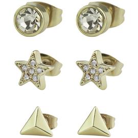 Buckley London Bauble Gold Plated Glass Earrings Set of 3
