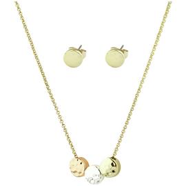 Buckley London Three Tone Plated Pendant and Earring Set 