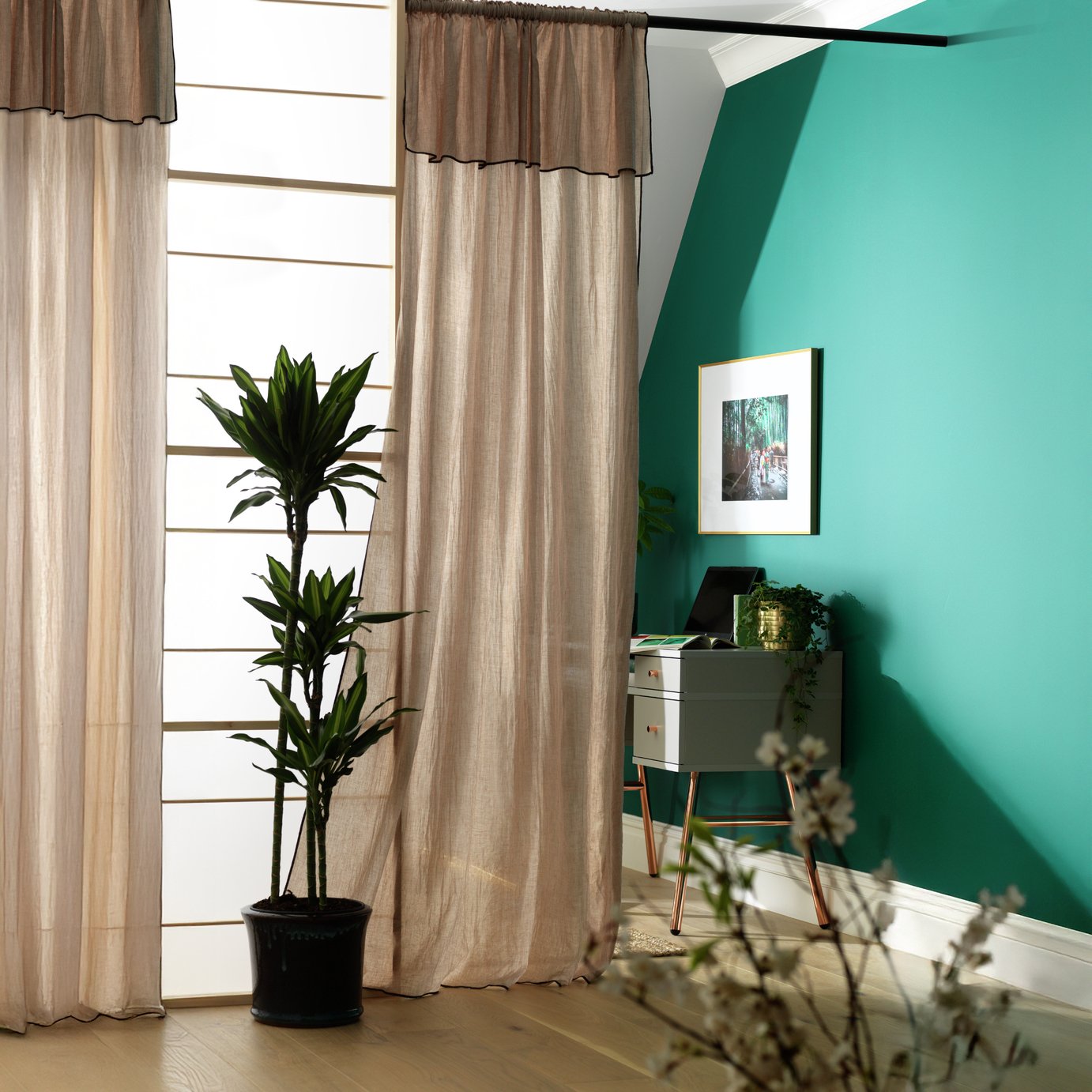 Habitat Double Unlined Voile Curtain - Natural - 140x229cm