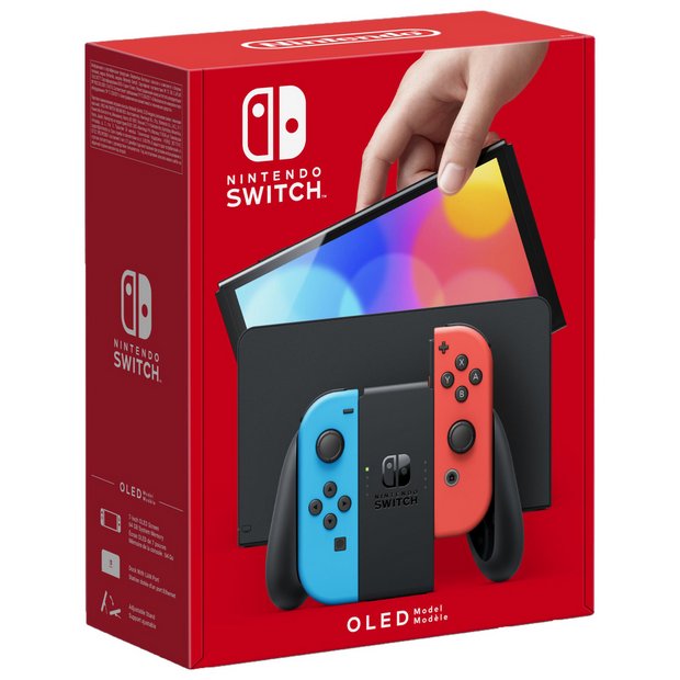 Buy Nintendo Switch OLED Console - Neon Blue & Neon Red | Nintendo Switch consoles | Argos