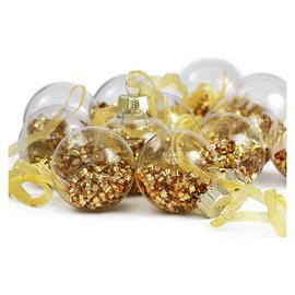 Habitat 12 Pack of Beaded Baubles - Gold