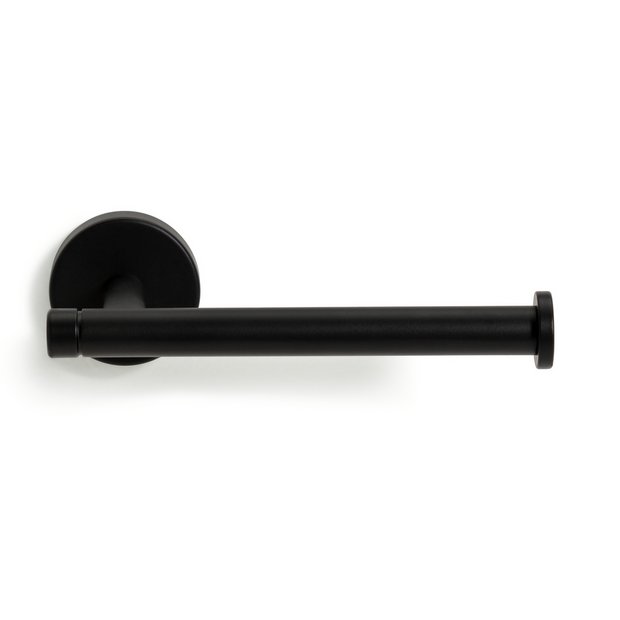 Black towel ring and toilet roll holder sale