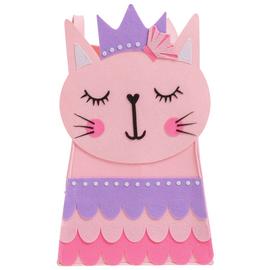 Argos Home Cat Princess Felt Kids Storage Bag - Pink