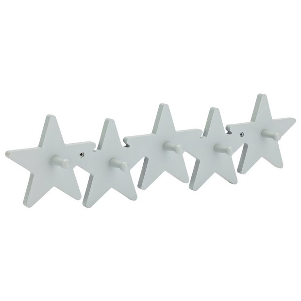 Buy Argos Home Pack of 5 Star Wooden Hooks Grey Coat hooks and stands Argos