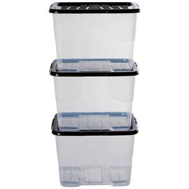 Really Useful Boxes Plastic Storage Box, 3 Liters, 6 1/2in.H x 7 1/4in.W, 9 1/2in.D, Blue