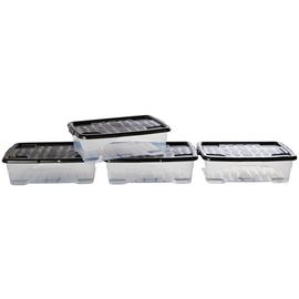 Argos Home Curve 4 x 30L Underbed Storage Boxes - Clear